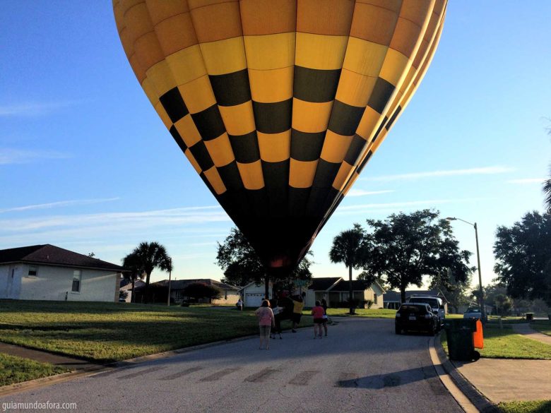 pouso de balão em Orlando