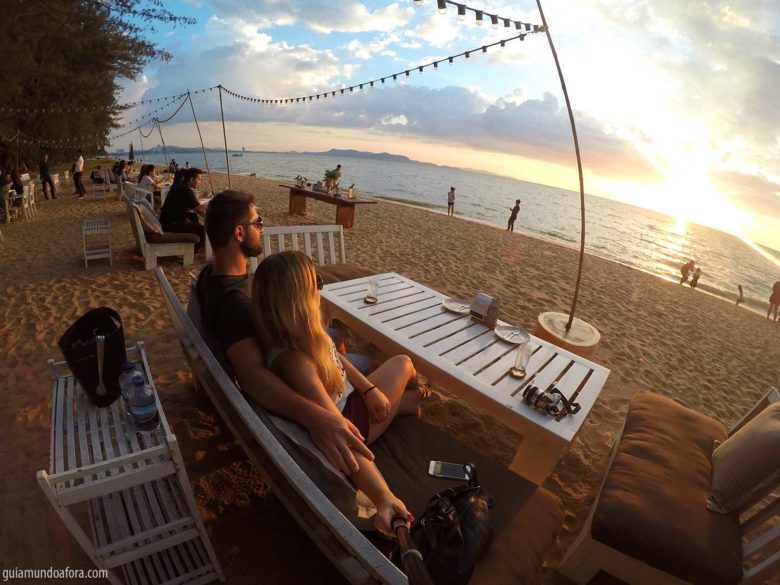 Por do sol em Pattaya na Tailândia