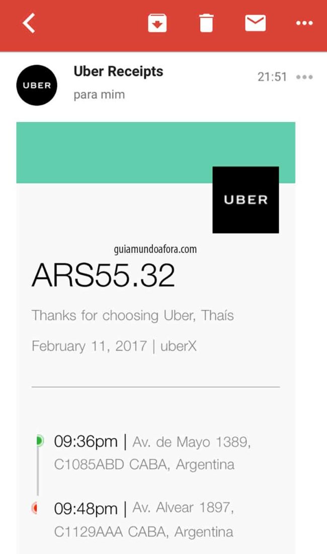 Uber me Buenos Aires