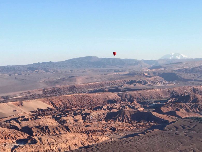 vista linda do passeio de balão no Atacama